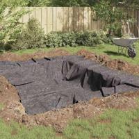 VidaXL Vijver vlies grijs 1 x 25 m polyester en katoen - thumbnail