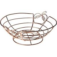 Cosy & Trendy Fruitmand - koper - 26 x 13 cm - rond - metaal - thumbnail