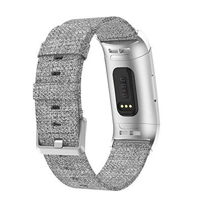 Fitbit Charge 3 & 4 nylon bandje - Grijs - thumbnail