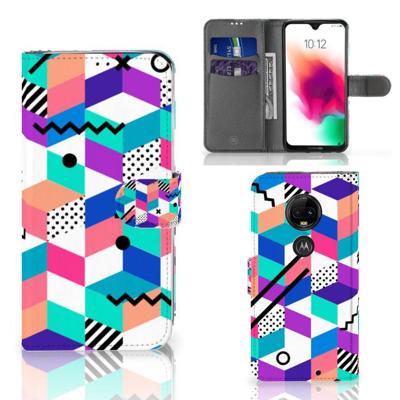 Motorola Moto G7 | G7 Plus | Book Case | Blokken Kleurrijk