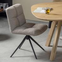 WOOOD Draaibare Eetkamerstoel 'Vinny' Bouclé, kleur Zand - thumbnail