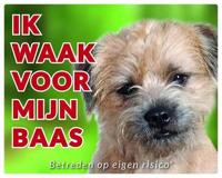 Border Terrier Waakbord - Ik waak voor mijn baas - thumbnail