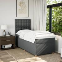 Boxspring met matras stof donkergrijs 90x200 cm - thumbnail