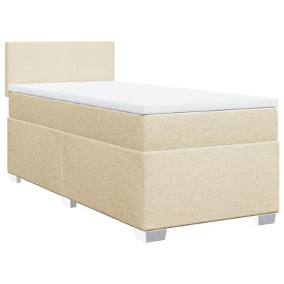 Boxspring met matras stof crèmekleurig 120x200 cm - thumbnail