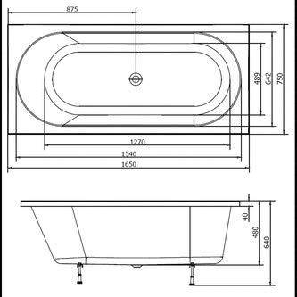 Ligbad Polysan Astra Inbouw 165x80x48 cm Asymmetrisch Links Wit Ligbad Polysan Astra Inbouw 165x80x48 cm Asymmetrisch Links Wit