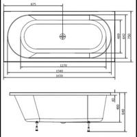Ligbad Polysan Astra Inbouw 165x80x48 cm Asymmetrisch Links Wit - thumbnail
