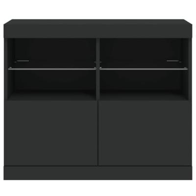 Dressoir met LED-verlichting 81x37x67 cm zwart