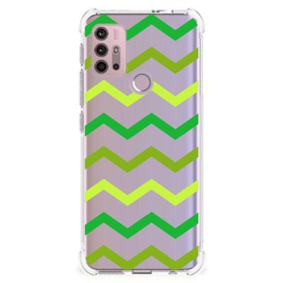 Motorola Moto G30 | G20 | G10 Doorzichtige Silicone Hoesje Zigzag Groen Motorola Moto G30 | G20 | G10 Doorzichtige Silicone Hoesje Zigzag Groen