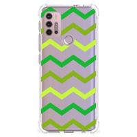 Motorola Moto G30 | G20 | G10 Doorzichtige Silicone Hoesje Zigzag Groen - thumbnail
