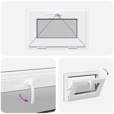 Kelderraam "RISOR" 60x40 cm Kantelbaar 3 Glas antraciet