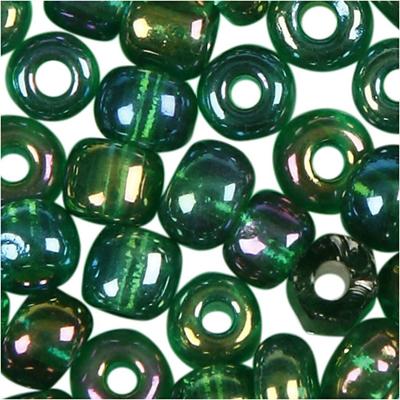 Creativ Company Rocailles, d 3 mm, afm 8/0, gatgrootte 0,6-1,0 mm, groen glans, 25 gr/ 1 doos - thumbnail
