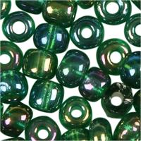 Creativ Company Rocailles, d 3 mm, afm 8/0, gatgrootte 0,6-1,0 mm, groen glans, 25 gr/ 1 doos - thumbnail