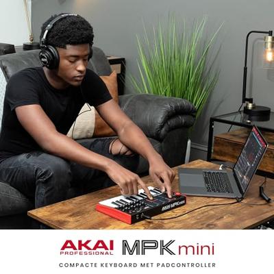 AKAI MPK Mini MK3 Bedieningstoetsenbord Regelaar MIDI USB Zwart, Rood