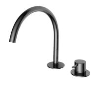 Hotbath Wastafelmengkraan Cobber 2 Gats Zwart Chroom - thumbnail