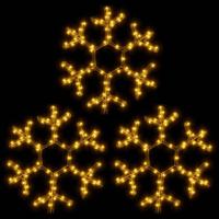 VidaXL Kerstfiguur sneeuwvlok met led's 3 st 38x37 cm warmwit - thumbnail