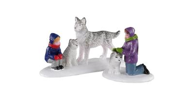Lemax future sled dogs s/2 kerstdorp figuur type 3 Vail Village 2020