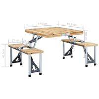 Campingtafel inklapbaar met 4 zitjes staal en aluminium - thumbnail