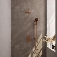 Inbouw Regendouche Set Brauer Copper Edition Gebogen Wanduitloop Ronde Hoofddouche 20 cm Met Twee Stopkranen Glijstang en Handdouche 3 Standen Koper - thumbnail