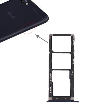 2 SIM-kaart lade + micro SD-kaart lade voor ASUS ZenFone 4 Max ZC520KL (blauw)