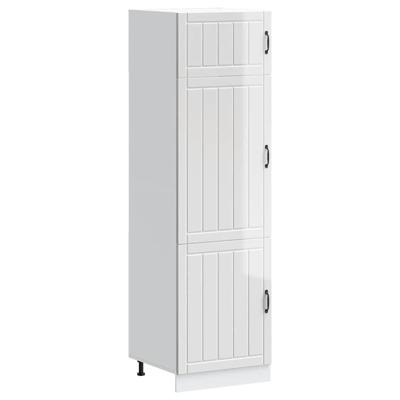 Keukenkast Lucca bewerkt hout hoogglans wit