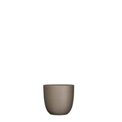 Bloempot Pot rond es/9 tusca 9 x 10 cm taupe mat Mica - Mica decorations