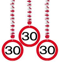 Hangdecoratie verkeersbord &apos;30&apos; - thumbnail