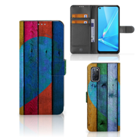 OPPO A72 | OPPO A52 | Book Style Case | Wood Heart - Cadeau voor je Vriend - thumbnail