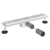 VidaXL Doucheafvoer met lijndesign zilver 50 cm roestvrij staal 304 - thumbnail