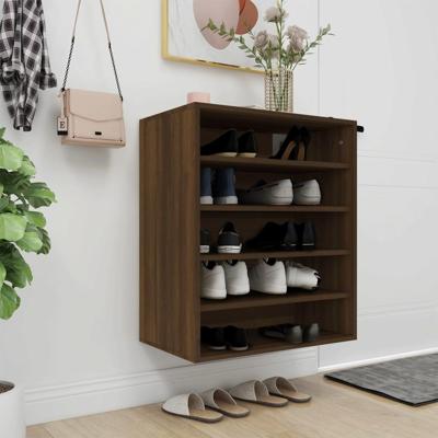 Schoenenkast 60x35x70 cm bewerkt hout bruineikenkleurig Schoenenkast 60x35x70 cm bewerkt hout bruineikenkleurig