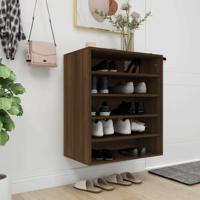 Schoenenkast 60x35x70 cm bewerkt hout bruineikenkleurig - thumbnail