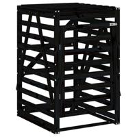 Containerberging viervoudig massief grenenhout zwart - thumbnail
