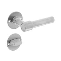 Deurkruk L/L recht met rozet ø50x2mm en WC-sluiting met stift 8x8mm rvs - thumbnail