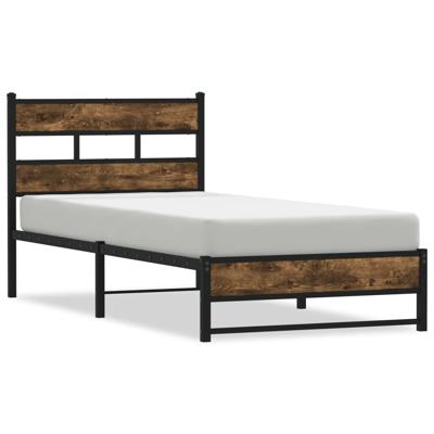 Bedframe zonder matras metaal gerookt eikenkleurig 180x200 cm