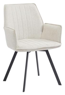 LivingFurn Eetkamerstoel 'Louise', Draaibaar kleur Beige LivingFurn Eetkamerstoel 'Louise', Draaibaar kleur Beige