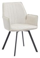 LivingFurn Eetkamerstoel 'Louise', Draaibaar kleur Beige - thumbnail