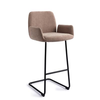 Jesper Home Barkruk 'Misaki' Arch Black, kleur Mocha Mist (zithoogte 76cm)