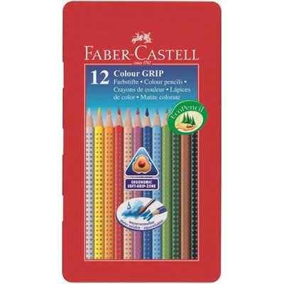 Faber Castell FC-112413 Kleurpotlood Faber-Castell GRIP Metalen Etui A 12 Stuks