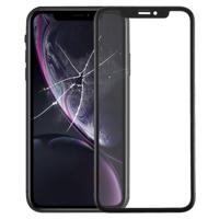 Voorste scherm buitenste glas met Frame + OCA optisch duidelijk zelfklevende voor iPhone XR (zwart) - thumbnail