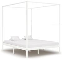 vidaXL Hemelbedframe massief grenenhout wit 180x200 cm - thumbnail