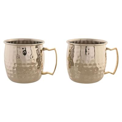 Set van 2 mokken Home ESPRIT Gouden Zilverkleurig Loft 480 ml (2 Stuks) Set van 2 mokken Home ESPRIT Gouden Zilverkleurig Loft 480 ml (2 Stuks)