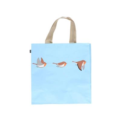 Boodschappentas roodborstjes 40x40cm