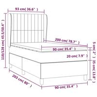Boxspring met matras fluweel roze 90x200 cm - thumbnail