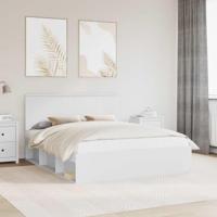 Bedframe met hoofdeinde Wit 160 x 200 cm Massief grenenhout - thumbnail