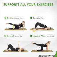 Tunturi NBR Yogamat met Draagtas | Fitness mat Extra dik & zacht | Anti slip | 180x60x1.5cm | Incl Trainingsapp | Legergroen - thumbnail