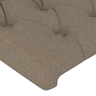 Hoofdbord met randen 147x23x78/88 cm stof taupe
