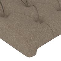 Hoofdbord met randen 147x23x78/88 cm stof taupe - thumbnail