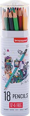 Tekenset bruynzeel blik 18 delen assorti | 12 stuks