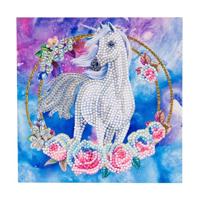 Brandunit Diamond painting - kaart met eenhoorn - 18x18 cm - thumbnail