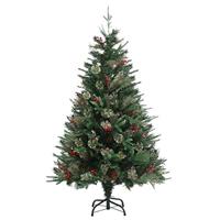VidaXL Kerstboom met dennenappels 120 cm pvc en pe groen - thumbnail