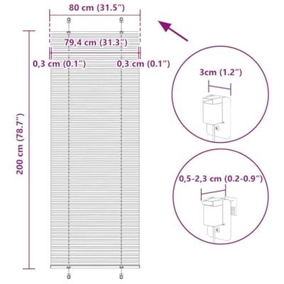 VidaXL Plissé rolgordijn 80x200 cm stofbreedte 79,4 cm antraciet VidaXL Plissé rolgordijn 80x200 cm stofbreedte 79,4 cm antraciet